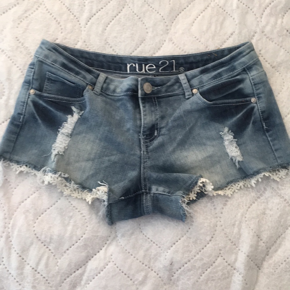 Rue 21 Jean Shorts with Lace Detail